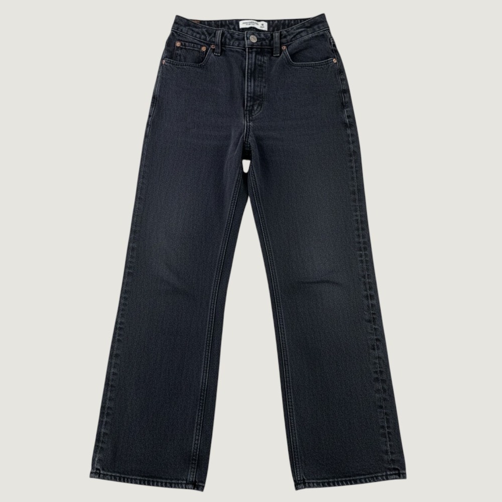 Abercrombie & Fitch 90s Relaxed High Rise Jeans Womens 25/0 Black Curve Love